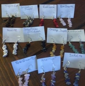 Handmade Stone chip earrings